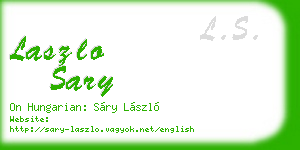 laszlo sary business card